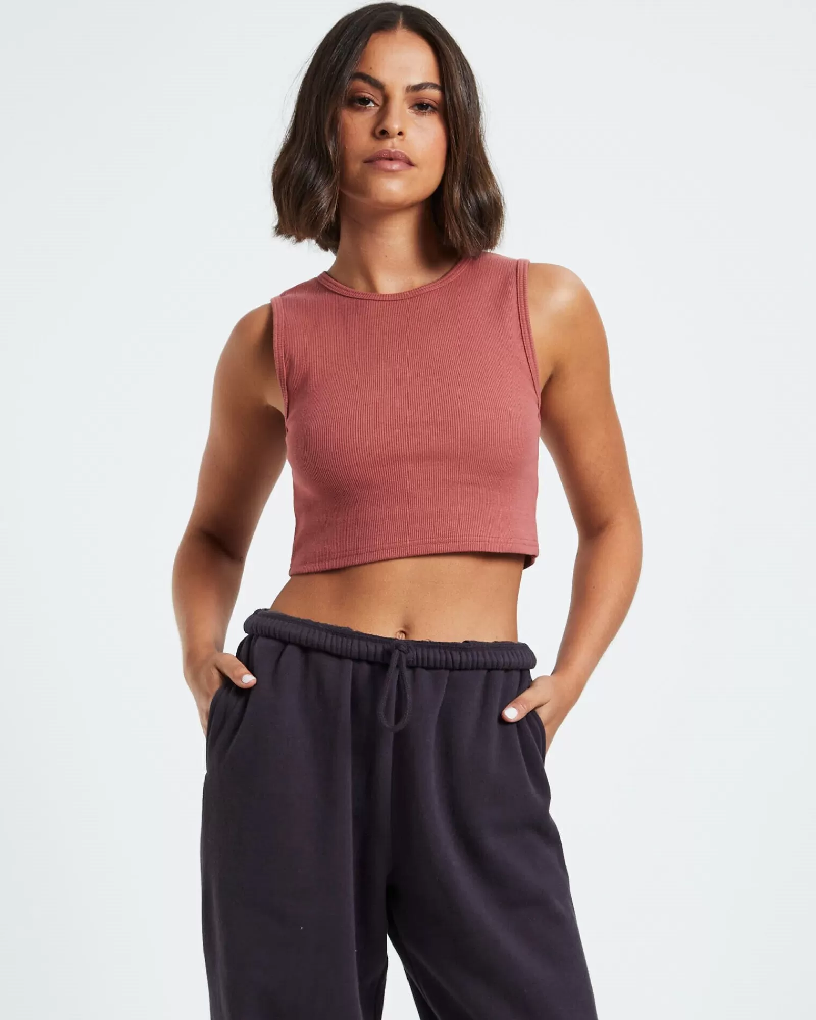 Outlet GENERAL PANTS CO. BASICS Sports Rib Tank Top Brick Red