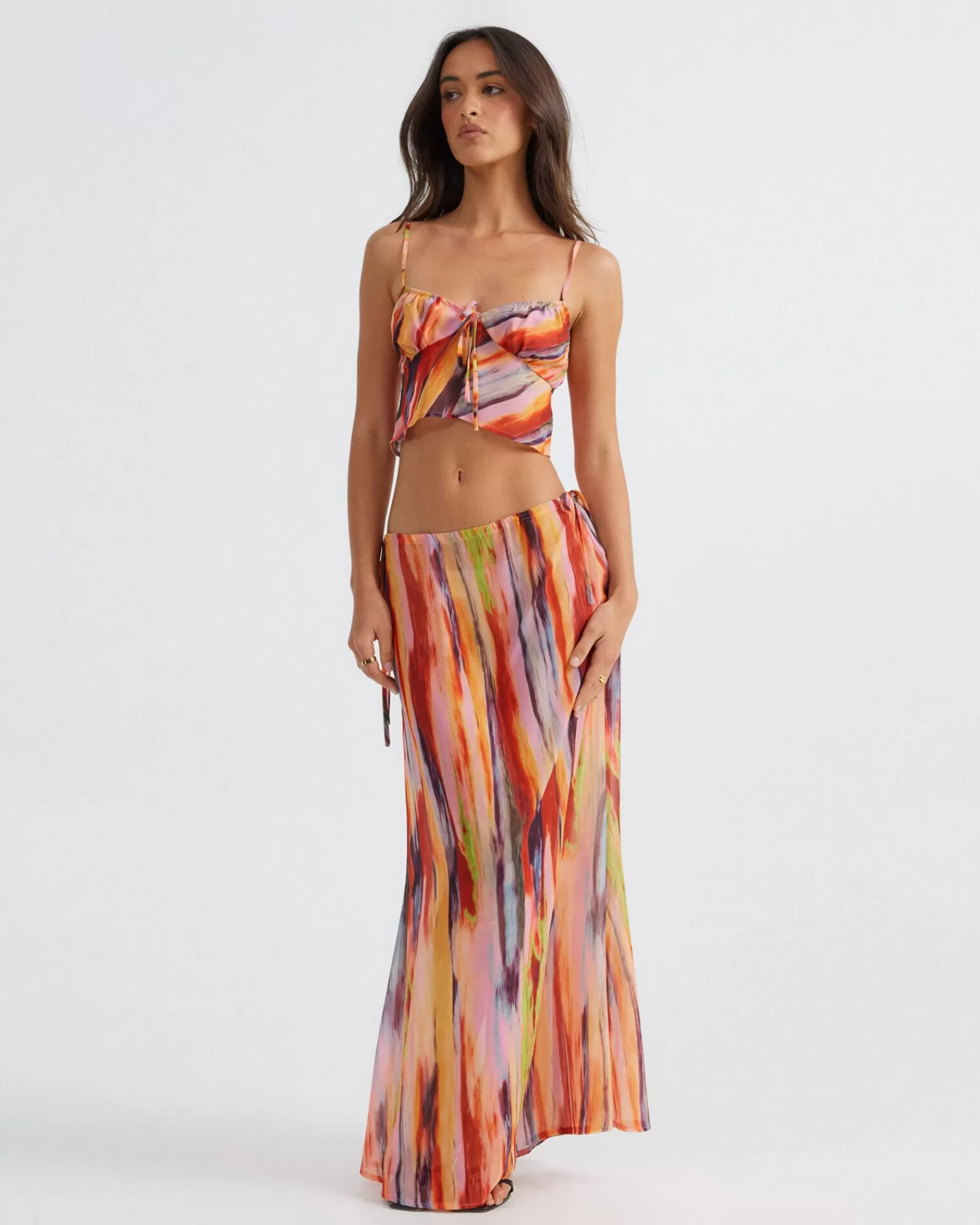 Shop SNDYS St Barts Maxi Skirt In Multi