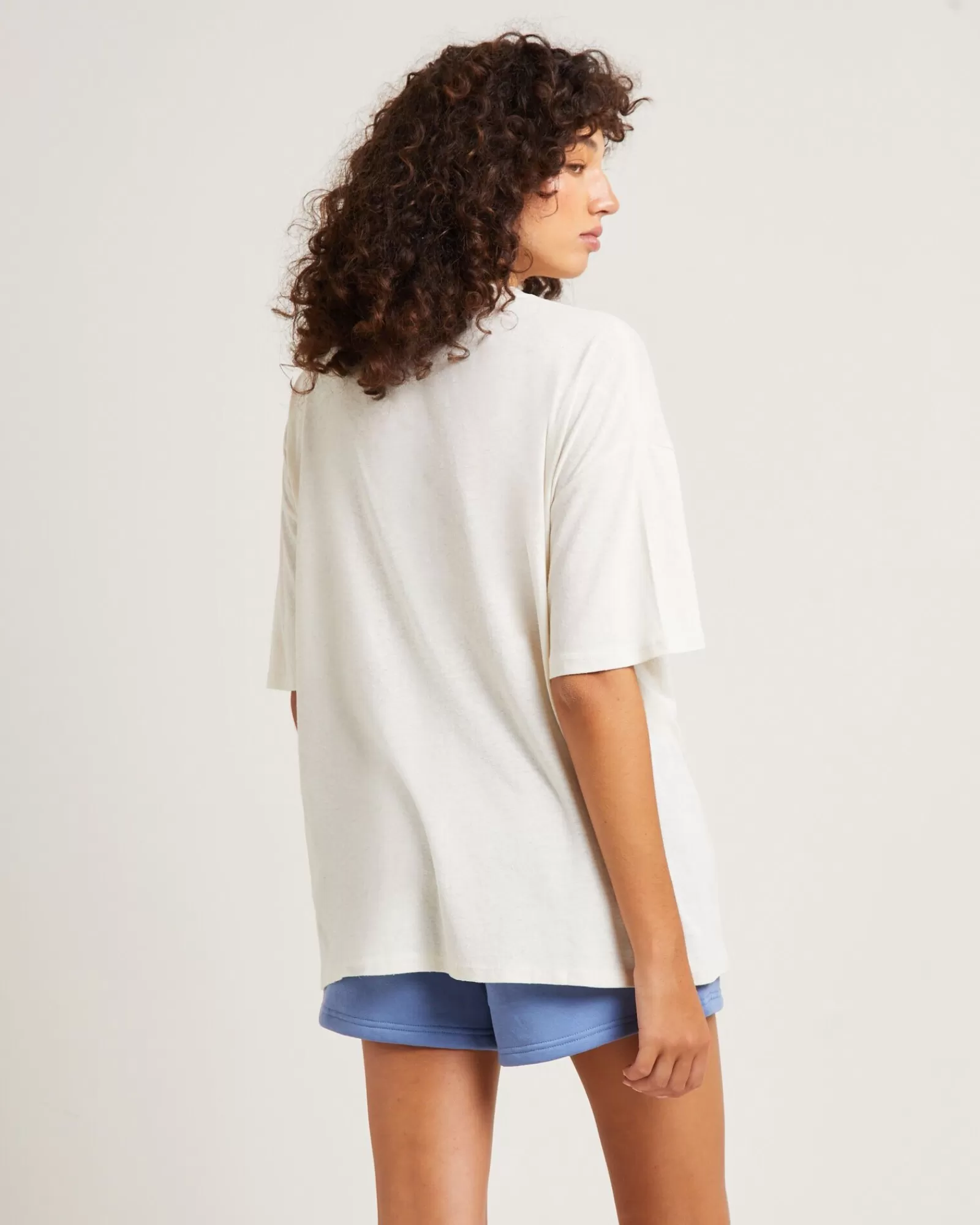 Cheap SUBTITLED State Linen Oversized T-Shirt In Cream