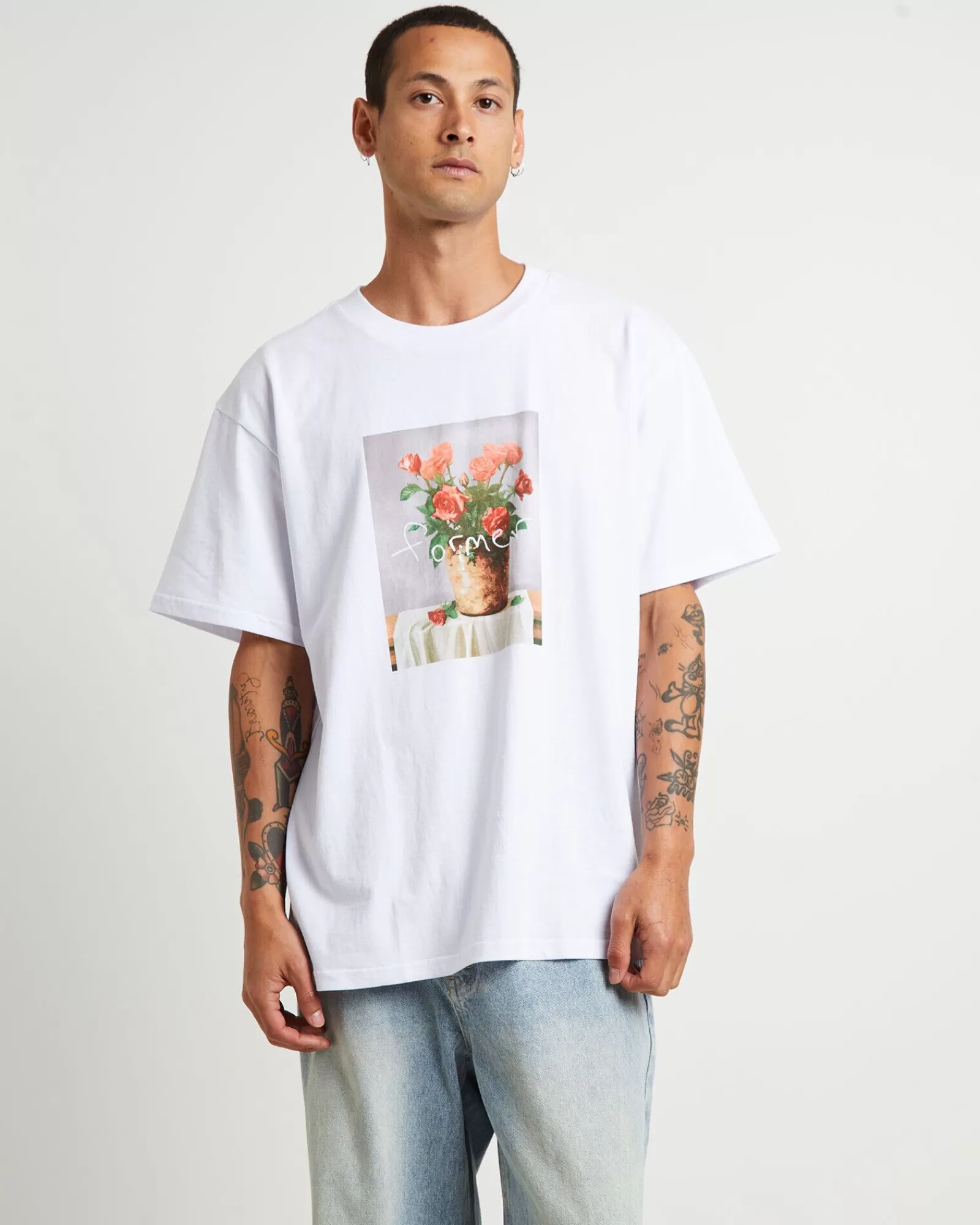 Flash Sale FORMER Still Life Short Sleeve T-Shirt In White