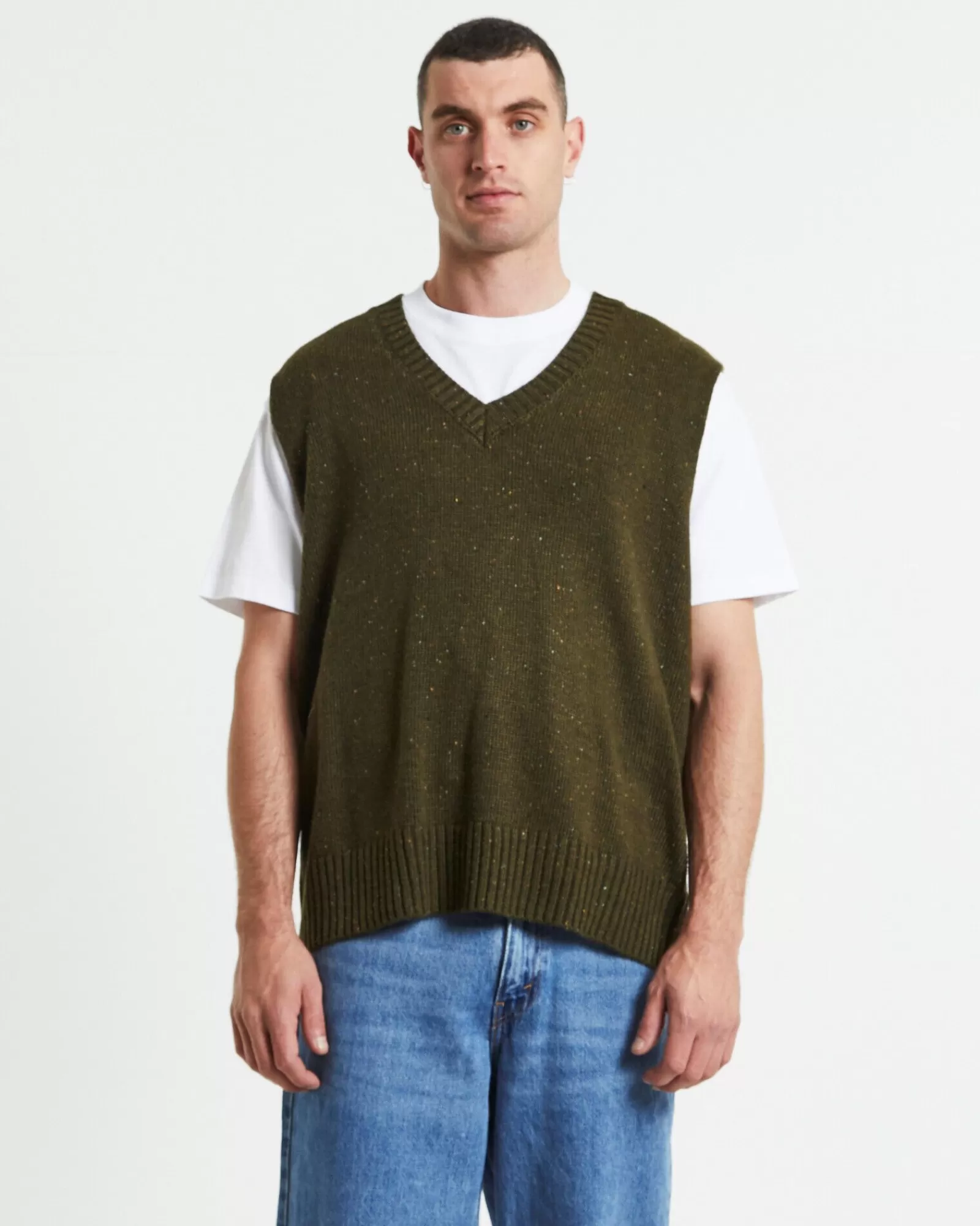 Best ARVUST Sunday Knitted Box Vest Olive