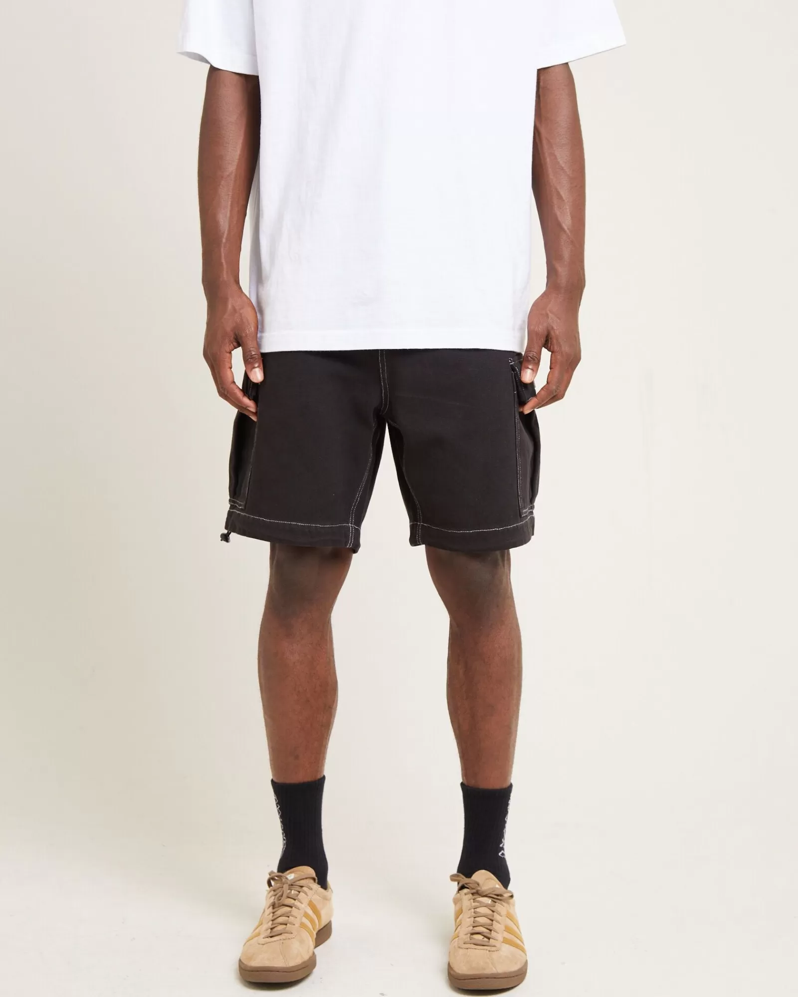 Discount SPENCER PROJECT Surplus Canvas Cargo Shorts Black