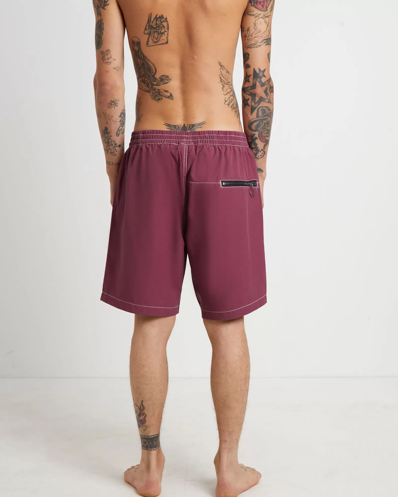 Discount FORMER Swans Baggy Trunk Boardshorts In Crimson