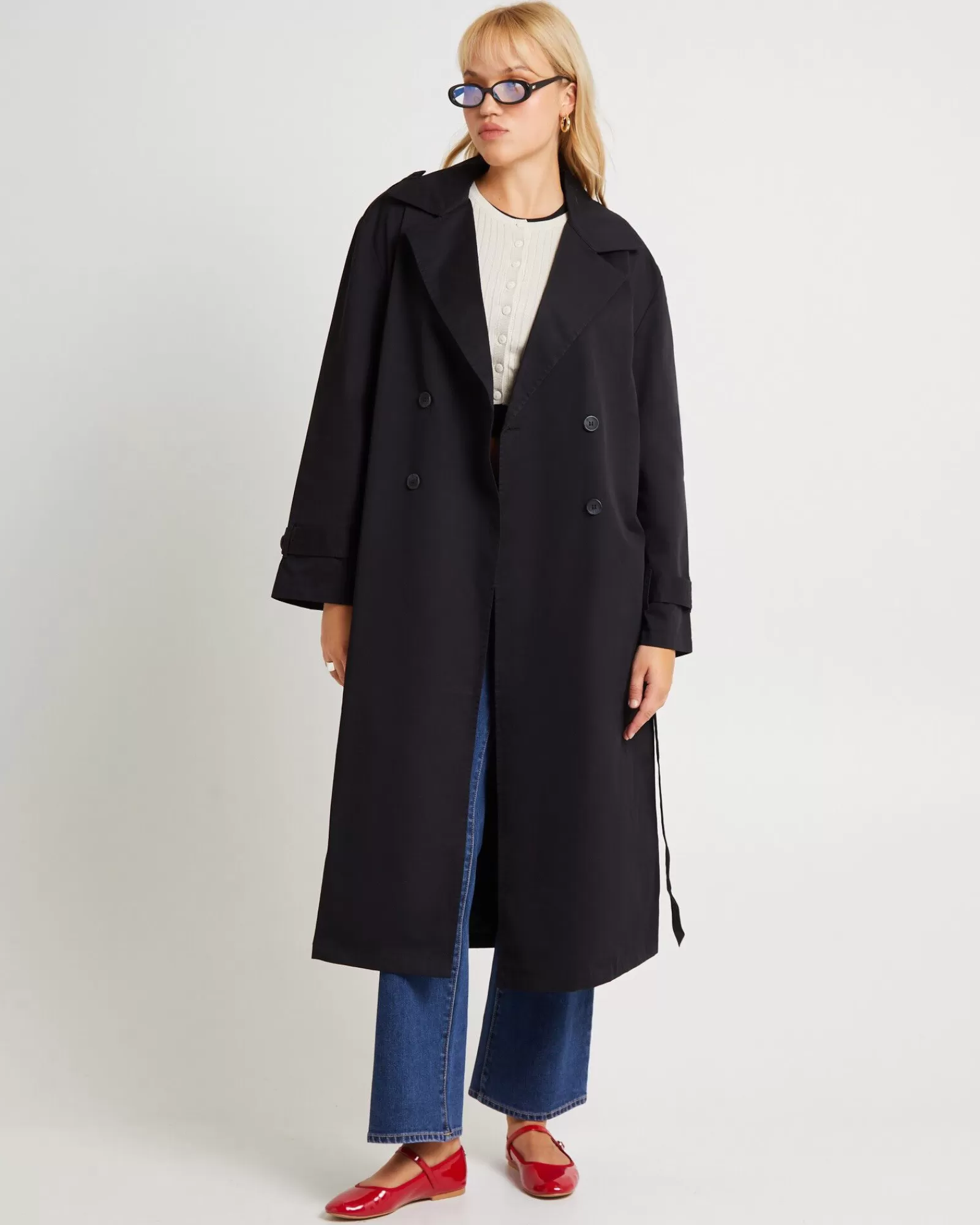 New SUBTITLED Tamika Trench Coat Black