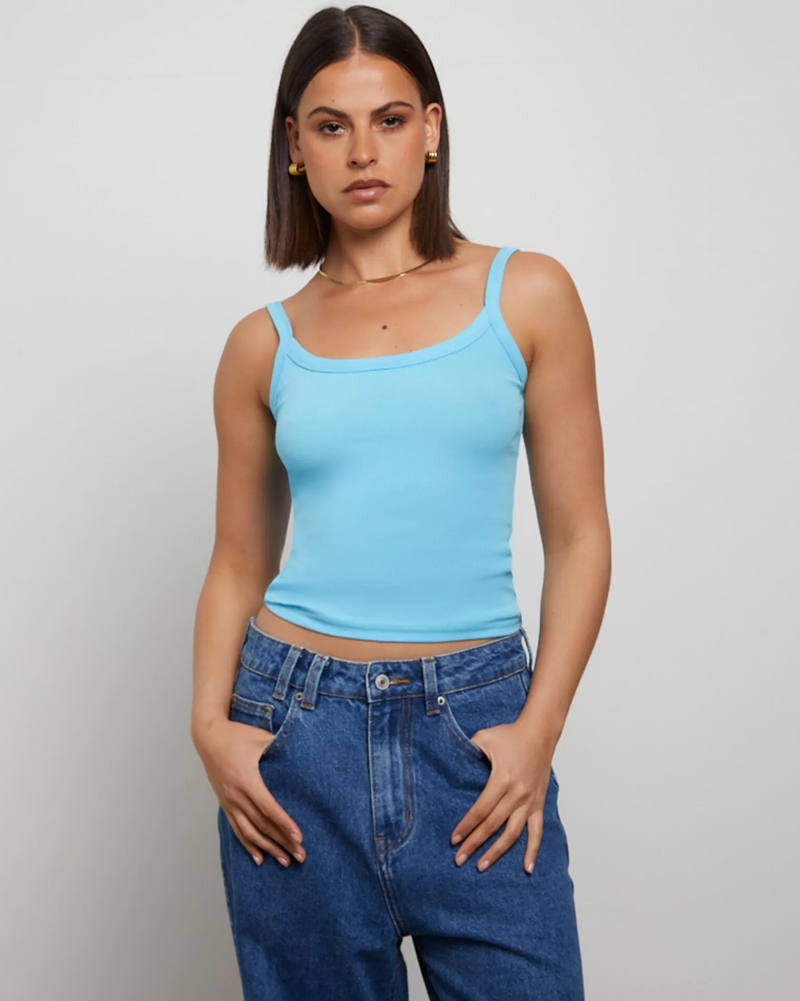 Online GENERAL PANTS CO. BASICS Tank Top In Azure Blue