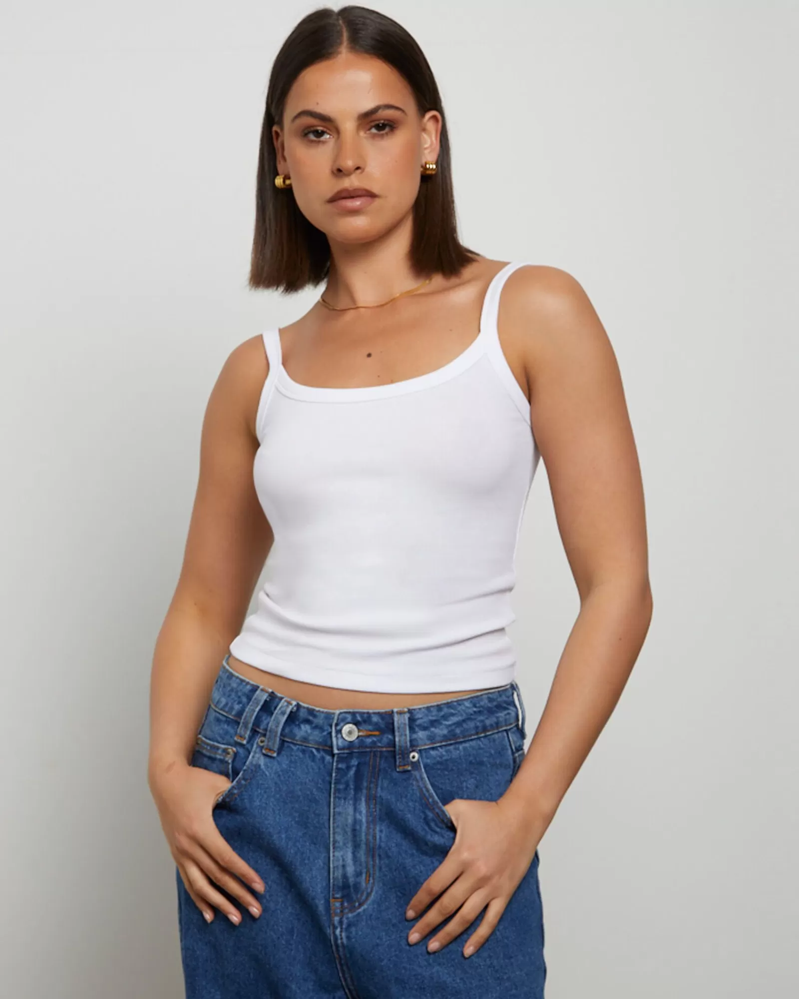 Discount GENERAL PANTS CO. BASICS Tank Top In White