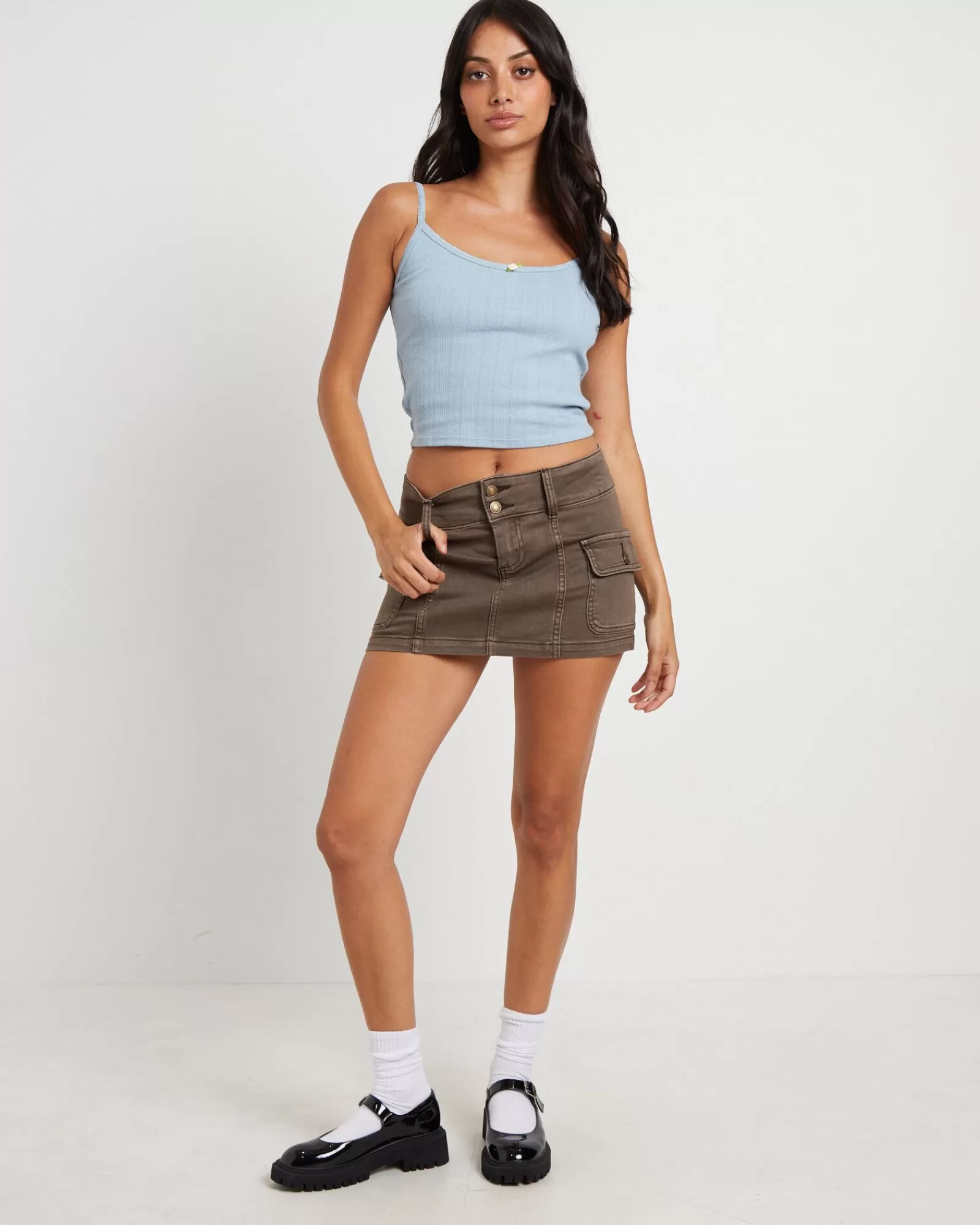 Fashion INSIGHT Thrills Pointelle Tank Top In Powder Blue