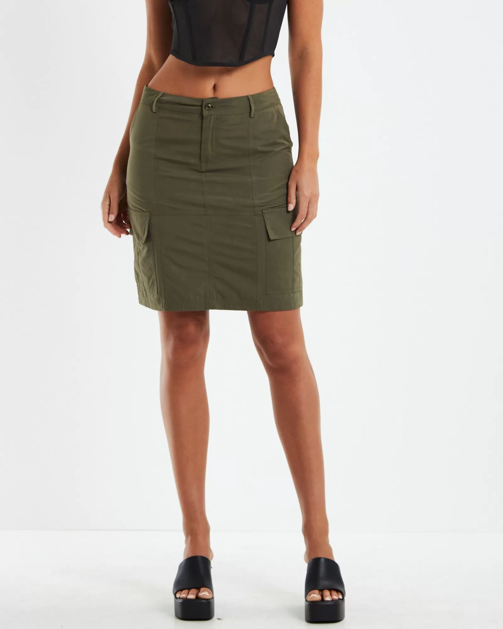 Fashion NEON HART Tibby Utility Skirt Khaki