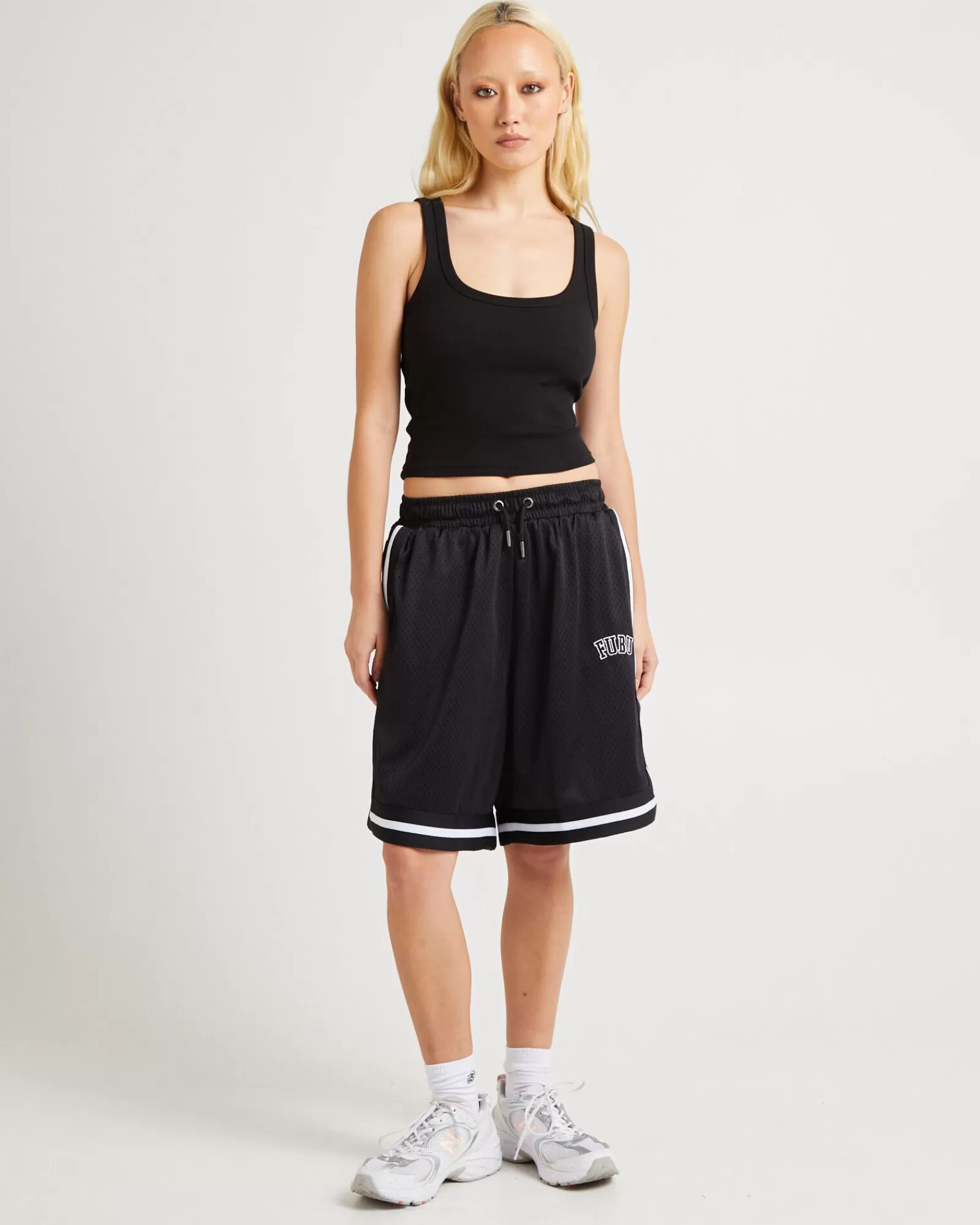 Cheap FUBU Varsity Mesh Shorts Black/White