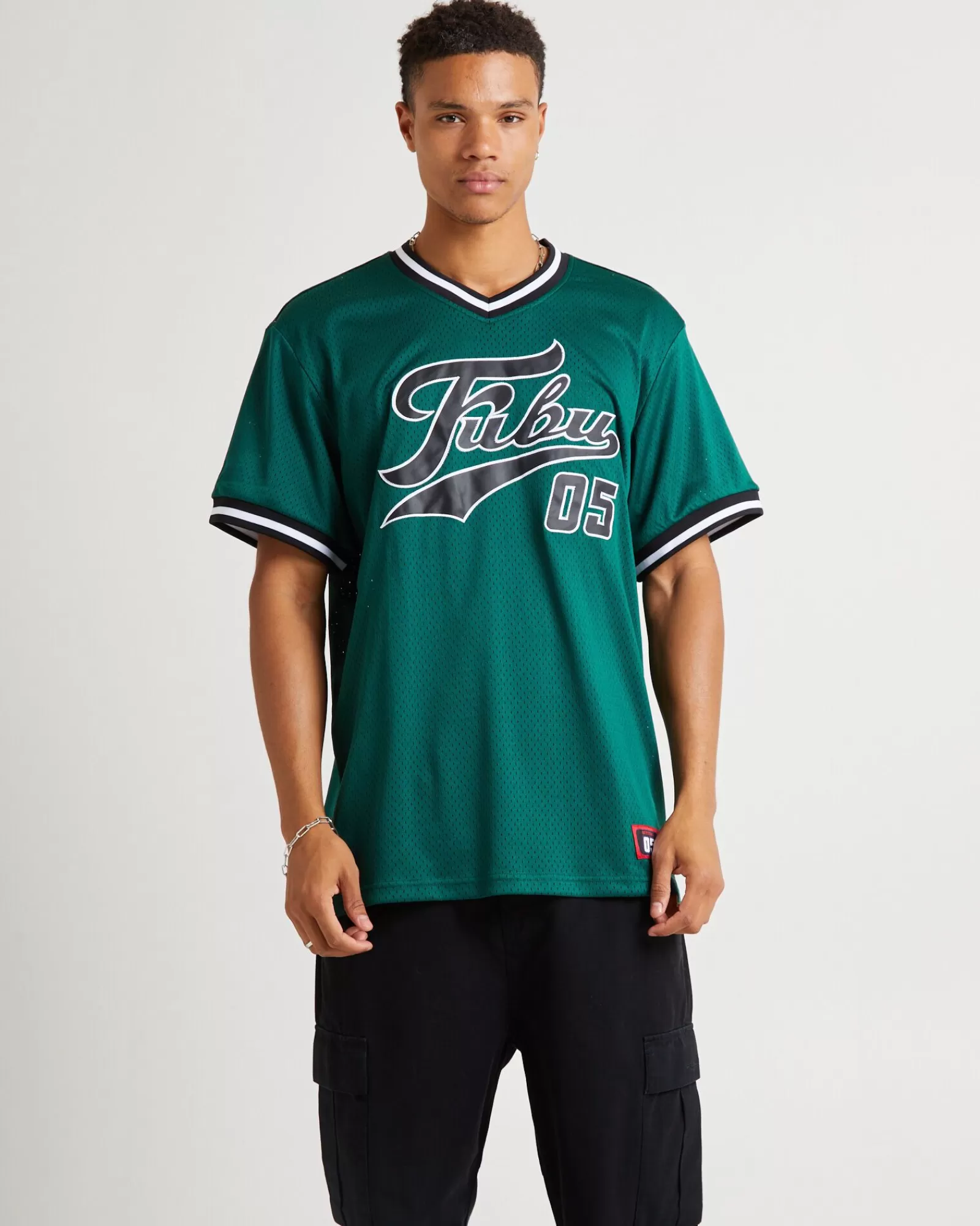 Best Sale FUBU Varsity Mesh T-Shirt Dark Green