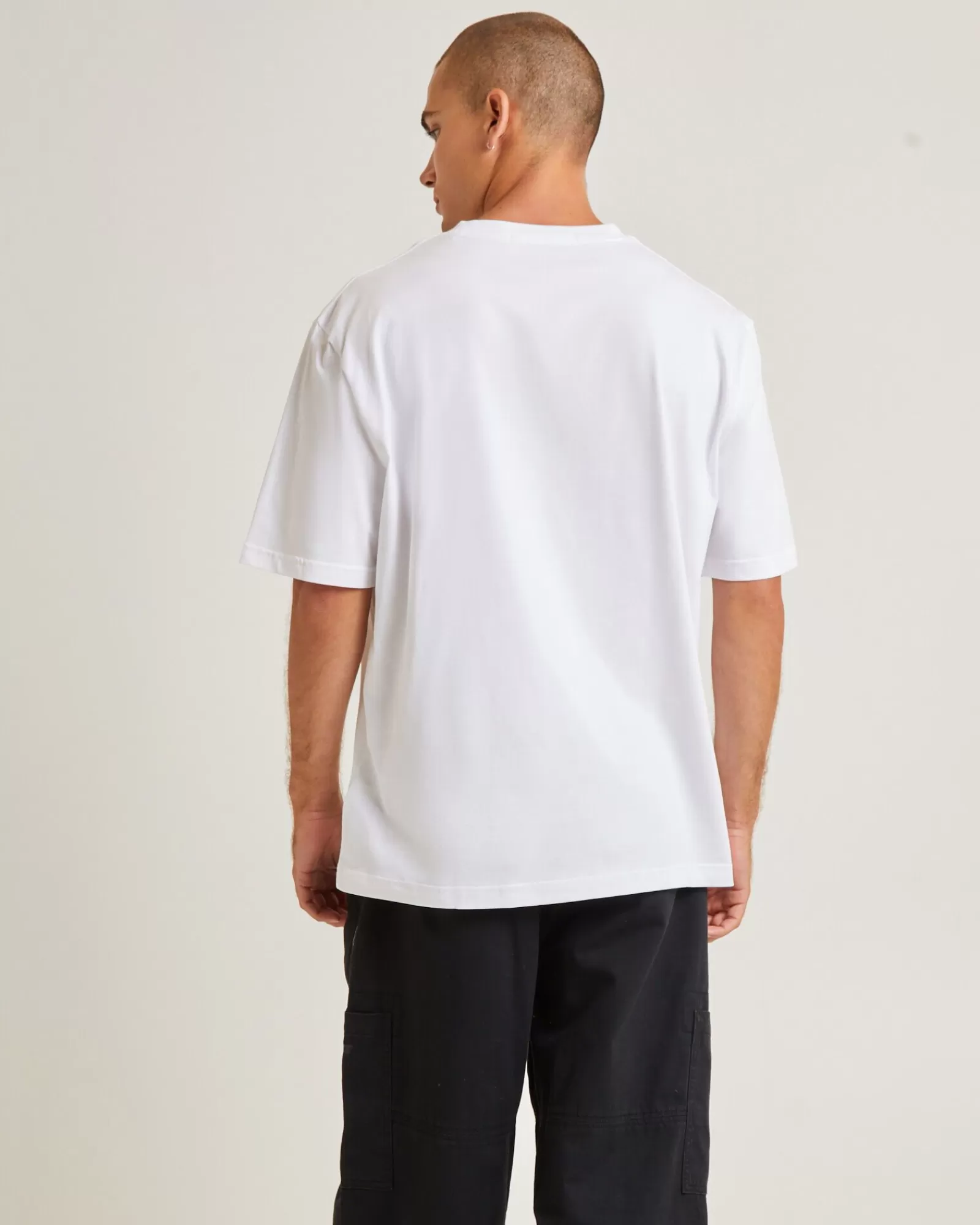 New CALVIN KLEIN Vertical Institutional Short Sleeve T-Shirt